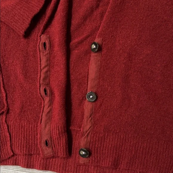 Free People Eucalyptus Cardigan — 5% Wool — Brick Red Heather - Picture 7 of 10